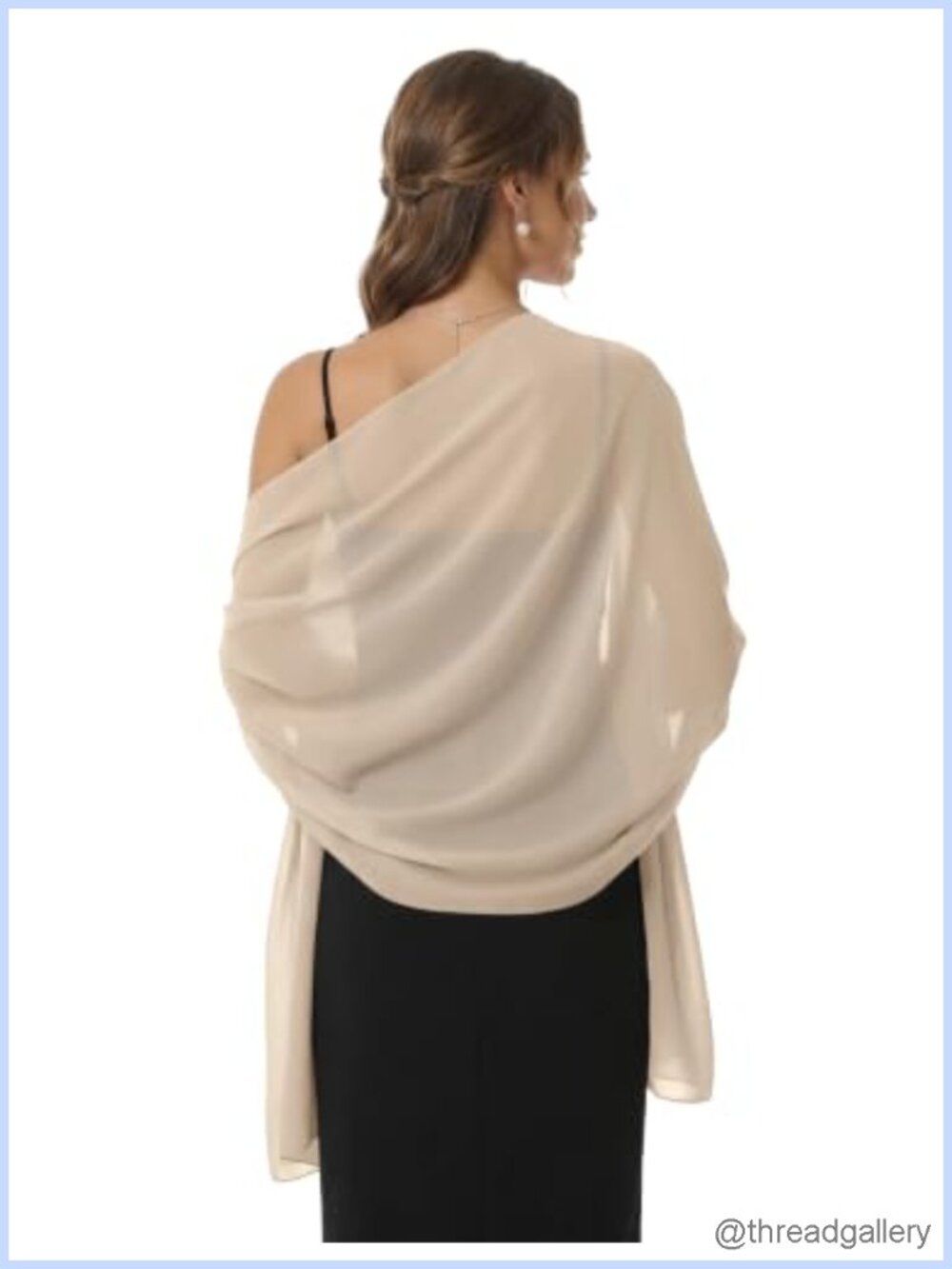 Sheer Chiffon Shawl Wrap for Evening Dress Formal Wedding Scarf